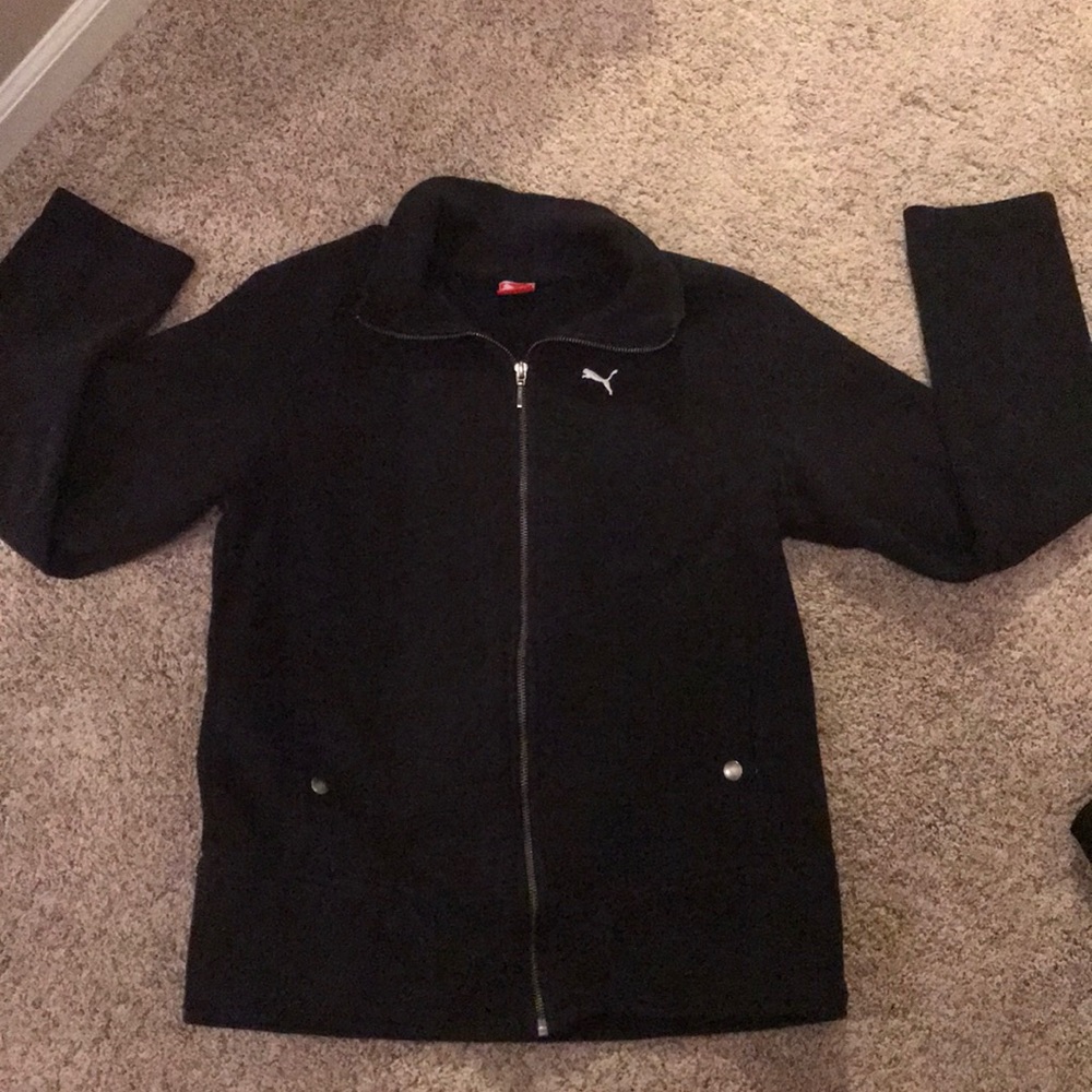 Women’s Med Puma Zip Up Sweatshirt, Black
